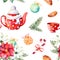Winter bouquet,candy,teapot,cup of tea,pinecone,Christmas balls