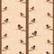 Winter bullfinch bird seamless pattern