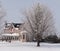 Winter in Canada, countryside house