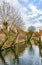 Winter canals of Brugge (Bruges), view from Mariastraat