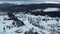 Winter Carpathian village Lazeschyna. View from above