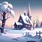 winter cartoon background created with AI tools