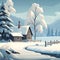 winter cartoon background created with AI tools