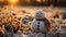 Winter cheer snowman smiles, nature celebrates with humor and decoration generated by AI