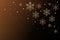 Winter Christmas background with snowflakes on strings and stars with gradient fill