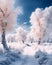 Winter Christmas idyllic landscape White trees in forest 1690444752677 8