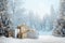 Winter Christmas scenic background