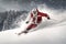 winter christmas snow holiday skier santa mountain sport ski snowboarder. Generative AI.