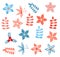 Winter and Christmas stylized decorative leaf designs