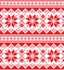 Winter Christmas vector seamless pattern set with red snowflakes - corss-stitch inspired by Sami people folk art from Lapland