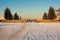 Winter city landscape with a view on the field of Mars Saint-Petersburg Russia