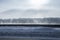 Winter cityscape, coast of Neva river