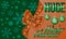 Winter clearance card decorated with big orange bow, green Christmas balls