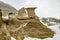 Winter clings to the hoodoos as spring arrives in the badlands. Drumheller Alberta,Canada