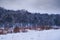 Winter cloudy scenery panorama