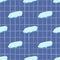 Winter cold climate seamless pattern with doodle ice floe print. Blue chequered background. Kids style