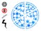 Winter Collage Pizza Portions Icon with Snowflakes