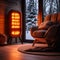 Winter comfort Infrared heater radiates warmth in a cozy home