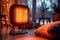 Winter comfort Infrared heater radiates warmth in a cozy home