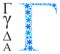 Winter Composition Gamma Greek Letter Icon of Snow