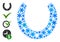 Winter Composition Horseshoe Icon of Snow Flakes