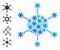 Winter Composition Network Center Icon with Snow Flakes