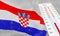 Winter in Croatia with severe cold, negative temperature, Cold season in Croatia, cruelest coldest weather in Croatia, Flag