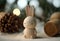 winter cute rabbit wooden toy