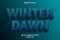 Winter dawn editable text effect cartoon style