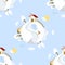 Winter Day on Earth Seamless Pattern