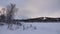 Winter day at Valan river and mountain of Are Valadalen in Jamtland in Sweden