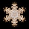 Winter december xmas 3D art deco ornate snowflake decoration on black