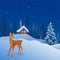 Winter deer Christmas card