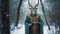 Winter Demon: A Stunning Portrait Of A Blue And Gold Monastic Character