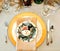 Winter Dinner Table Setting with Snowman