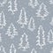 Winter doodle pine fir trees seamless pattern