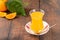 Winter drink orange oralet or oralette in a thin-waisted glass tea glass