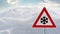 Winter driving - snowfall on the road - warning sign