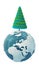 Winter Earth globe with Christmas Tree-2
