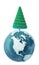 Winter Earth globe with Christmas Tree