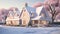 Winter Elegance: Classic American House 3D Render Collection