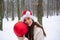 Winter emotion. Model wearing stylish sweater and gloves. Christmas winter holidays concept.