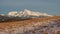 Winter evening mountain landscape with Krivan mountain of High Tatras in background.