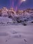 Winter evening in the mountains of Julian Alps