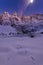 Winter evening in the mountains of Julian Alps