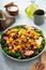 Winter or fall salad with kale and butternut squash