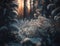 Winter fantasy forest landscape created with Generative AI technology