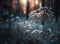 Winter fantasy forest landscape created with Generative AI technology