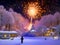 Winter fireworks. New Year Eve Celebration concept