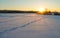 Winter fishing. Dawn in winter